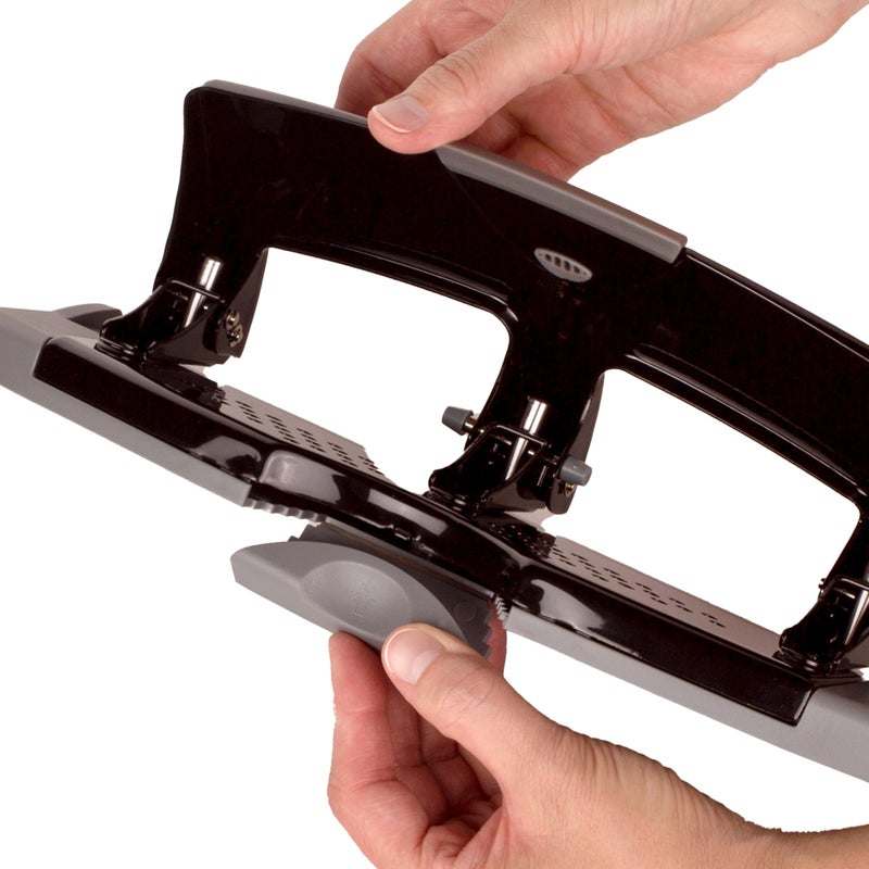 Swingline 3 Hole Punch, 20 Sheet Capacity Three Hole Puncher 3 Ring, Paper Punch, SmartTouch Low Effort, Black & Silver (74133) - Image 4